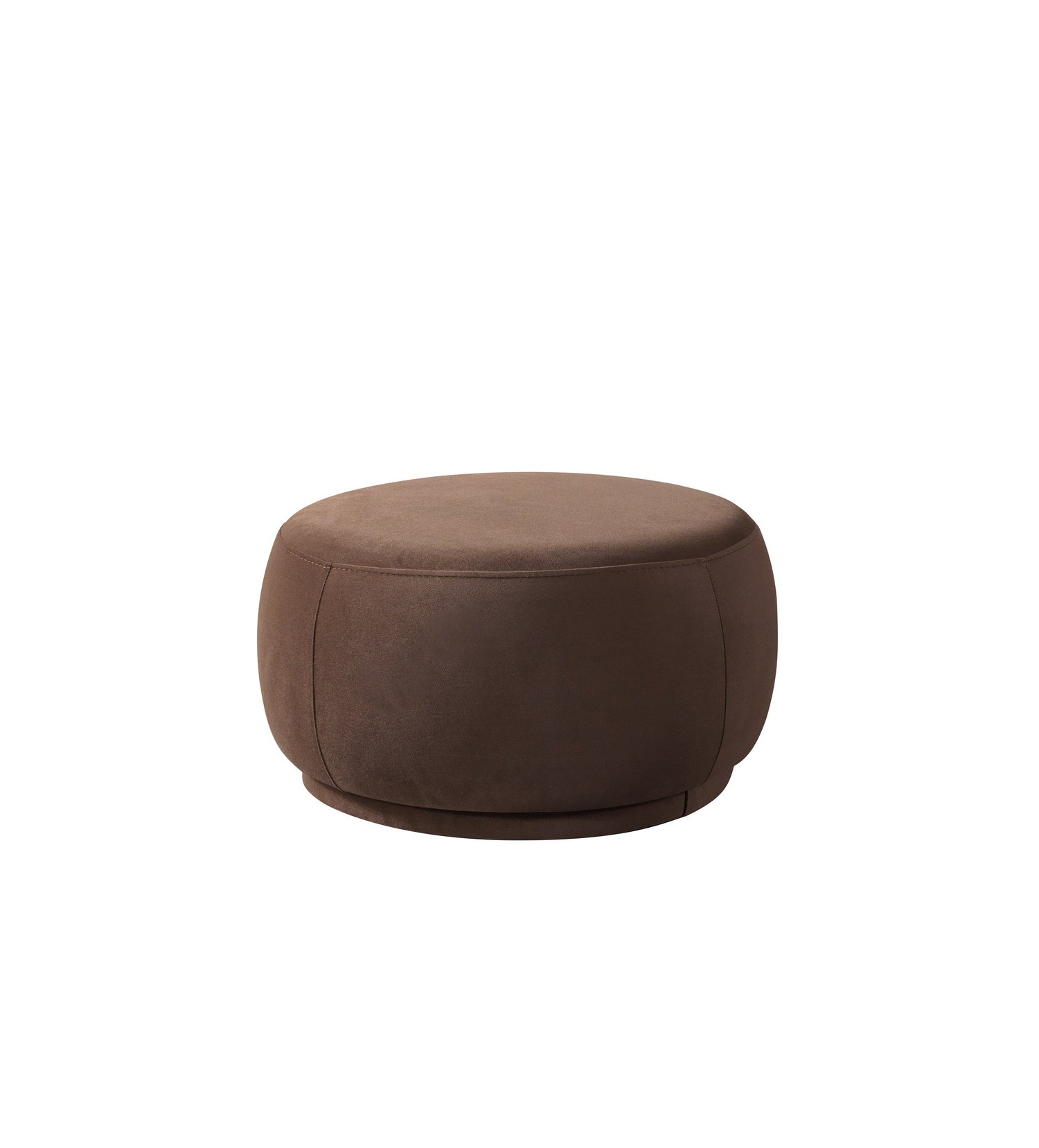 Cloe Coffee Velvet Round Ottoman - CLOECOFFEEVL-OTT