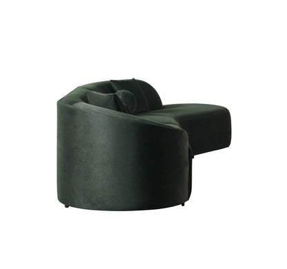 Cloe Green Velvet Curved 134" RAF Sectional - CLOEGREENVL-SECRAF