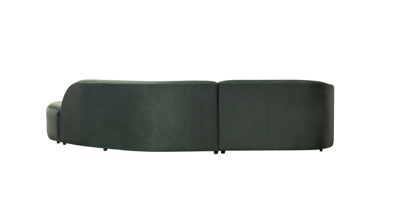 Cloe Green Velvet Curved 134" RAF Sectional - CLOEGREENVL-SECRAF