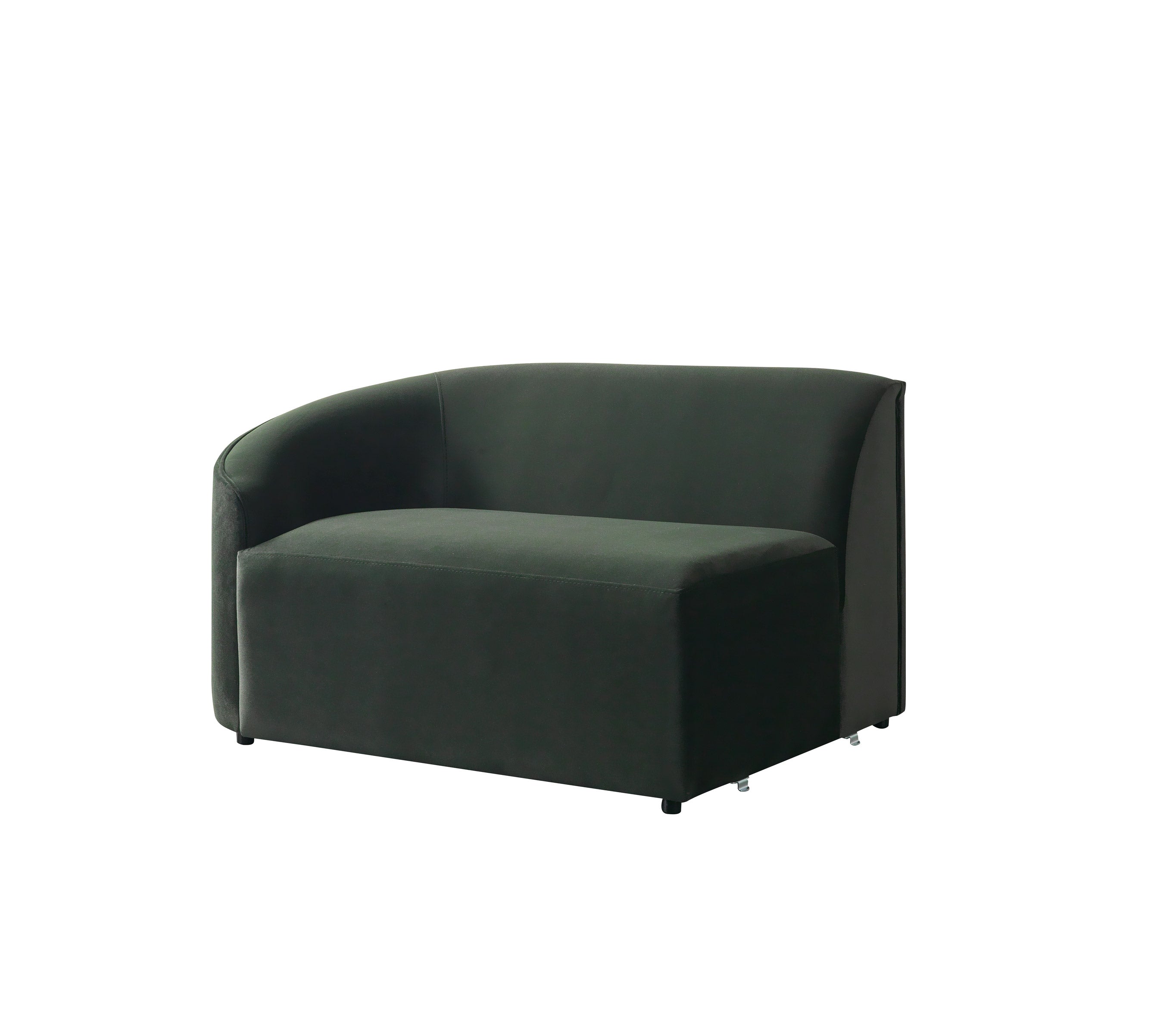 Cloe Green Velvet Curved 134" RAF Sectional - CLOEGREENVL-SECRAF