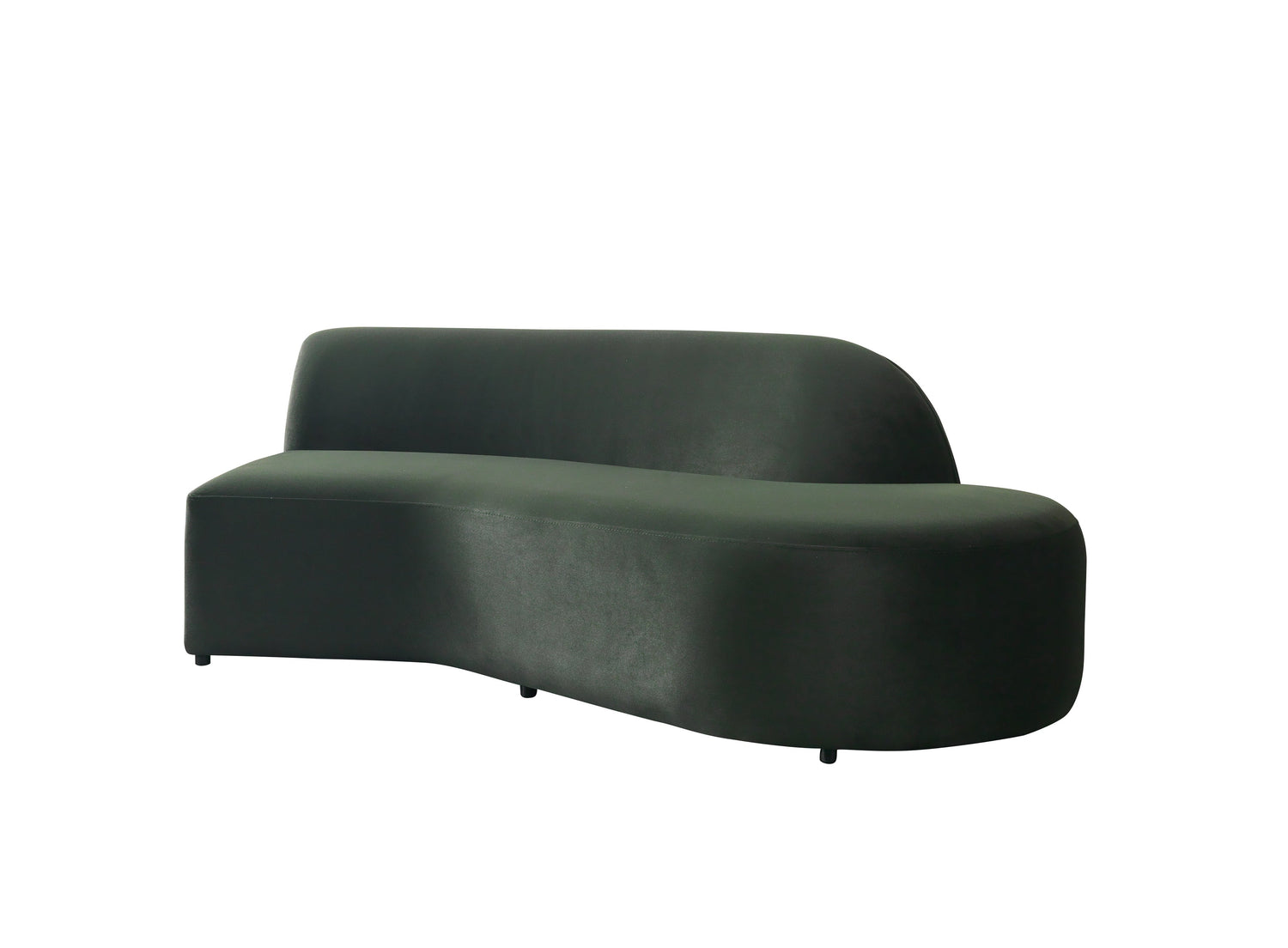 Cloe Green Velvet Curved 134" RAF Sectional - CLOEGREENVL-SECRAF