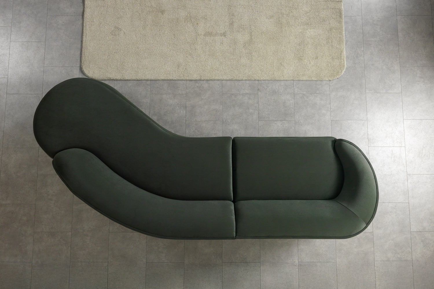 Cloe Green Velvet Curved 134" RAF Sectional - CLOEGREENVL-SECRAF