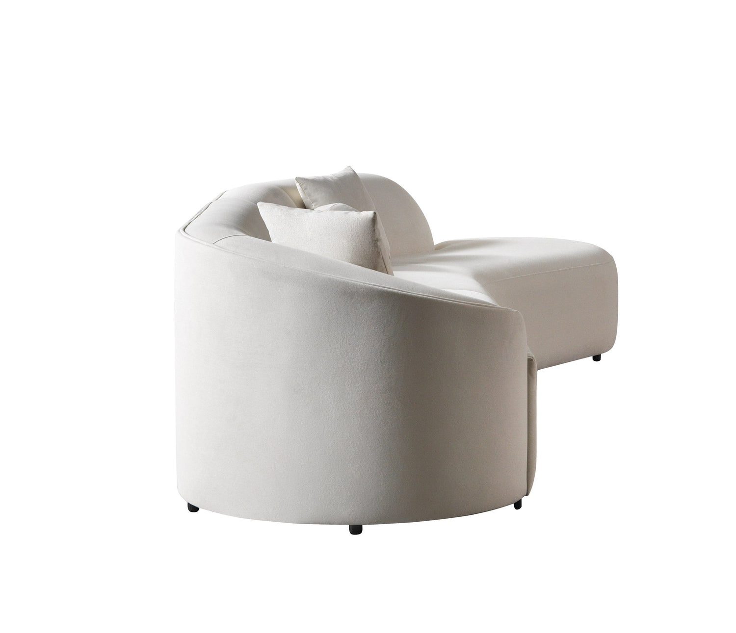 Cloe Ivory Velvet Curved 134" RAF Sectional - CLOEIVVL-SECRAF