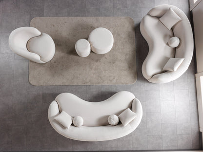 Cloe Ivory Velvet Stool - CLOEIVORYVL-STO