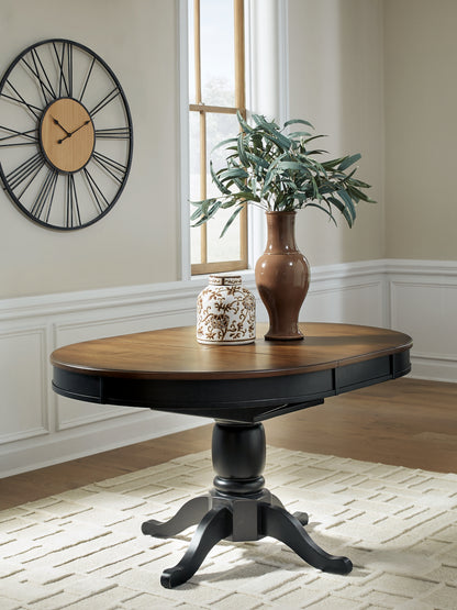 Clorazi Black/Brown Dining Butterfly Extension Table - PCD619-48