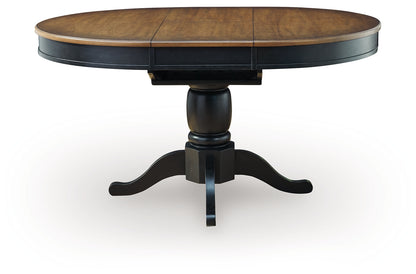 Clorazi Black/Brown Dining Butterfly Extension Table - PCD619-48