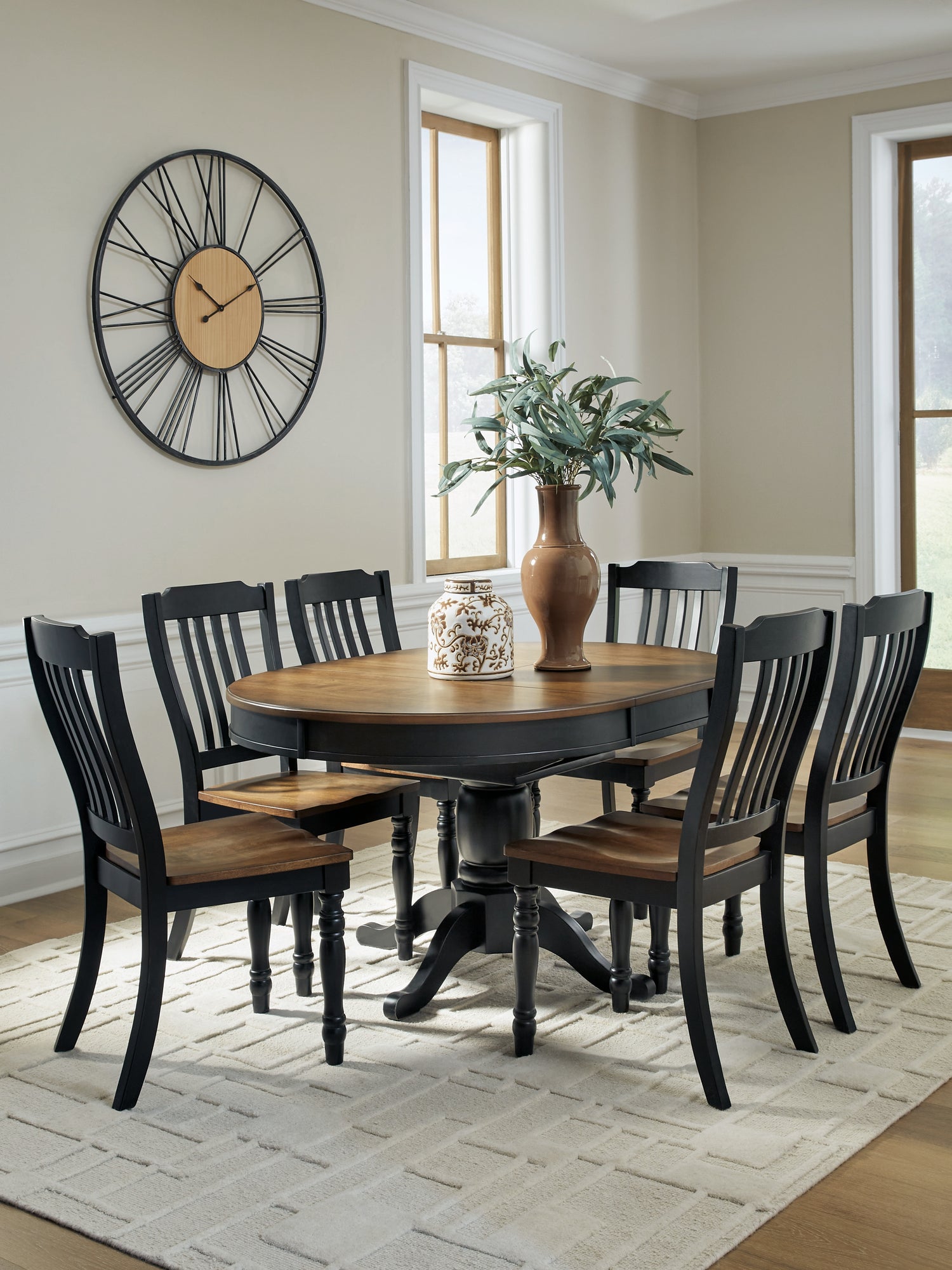 Clorazi Extension Dining Table and 6 Chairs - PCD619D3