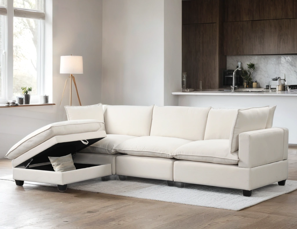 Cloud2 Sand Linen Modular Sectional *EXTRA ARMLESS CHAIR - CLOUD2 SAND LINEN EXTRA ARMLESS CHAIR