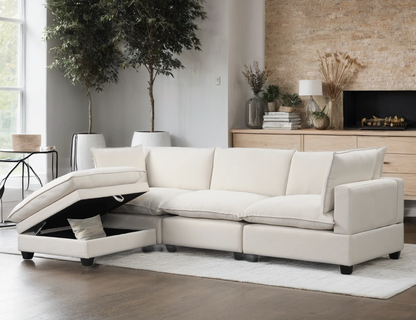 Cloud2 Sand Linen Modular Sectional *EXTRA ARMLESS CHAIR - CLOUD2 SAND LINEN EXTRA ARMLESS CHAIR