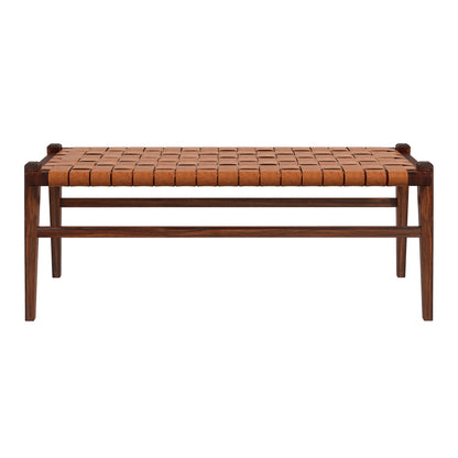 Cody Tan Leather Bench - BEN01301501