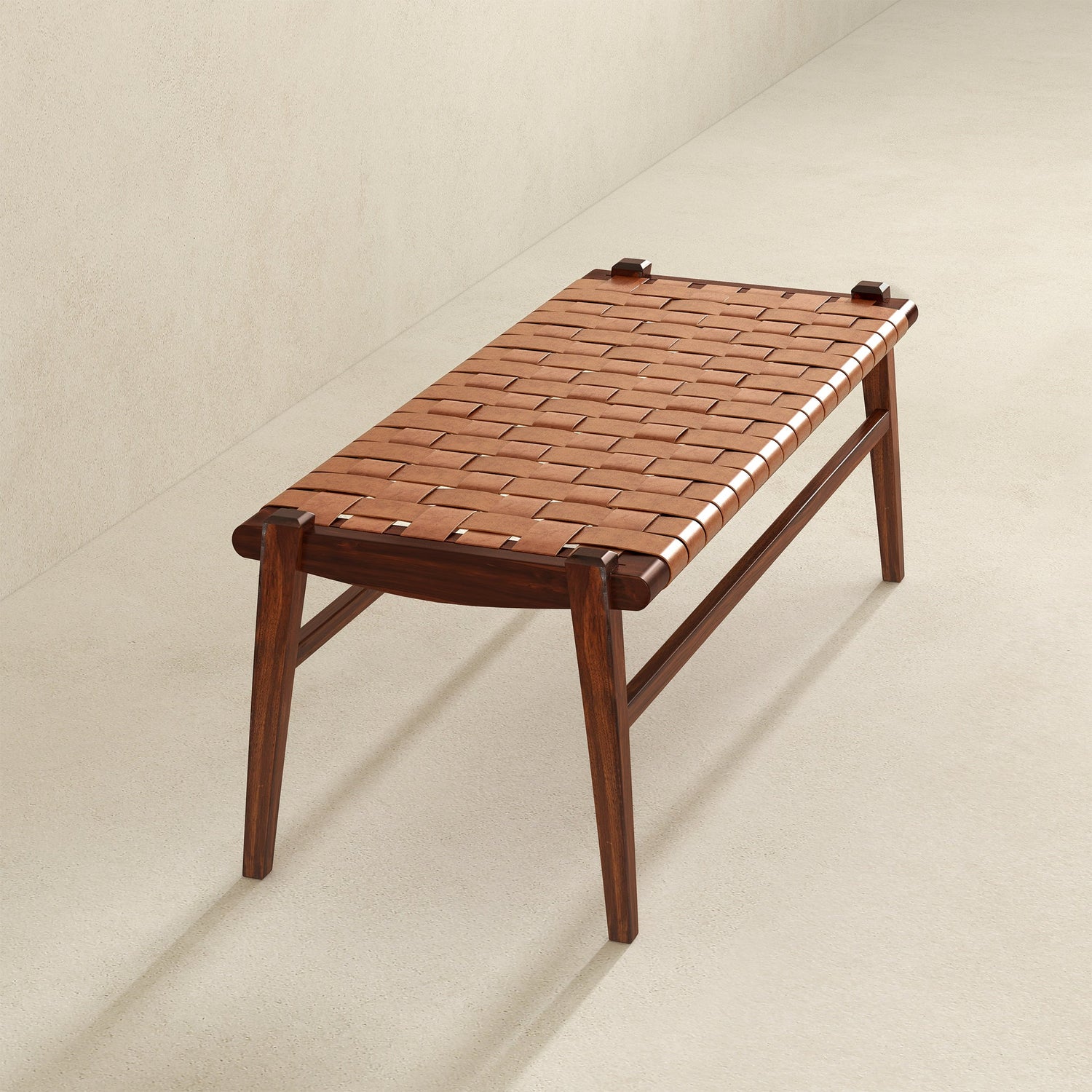 Cody Tan Leather Bench - BEN01301501