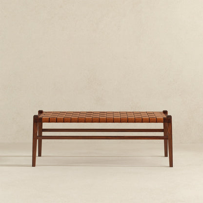Cody Tan Leather Bench - BEN01301501