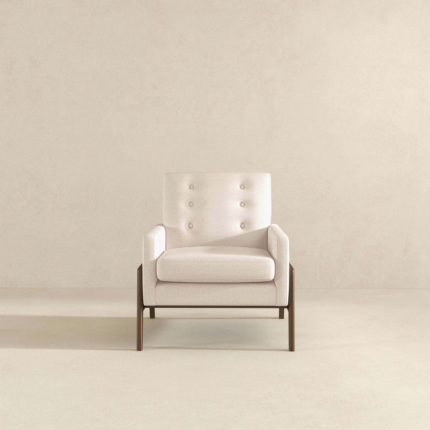 Cole Solid Wood Beige Velvet Lounge Chair - LCH00502201