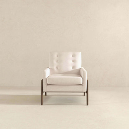 Cole Solid Wood Beige Velvet Lounge Chair - LCH00502201