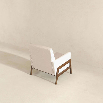 Cole Solid Wood Beige Velvet Lounge Chair - LCH00502201