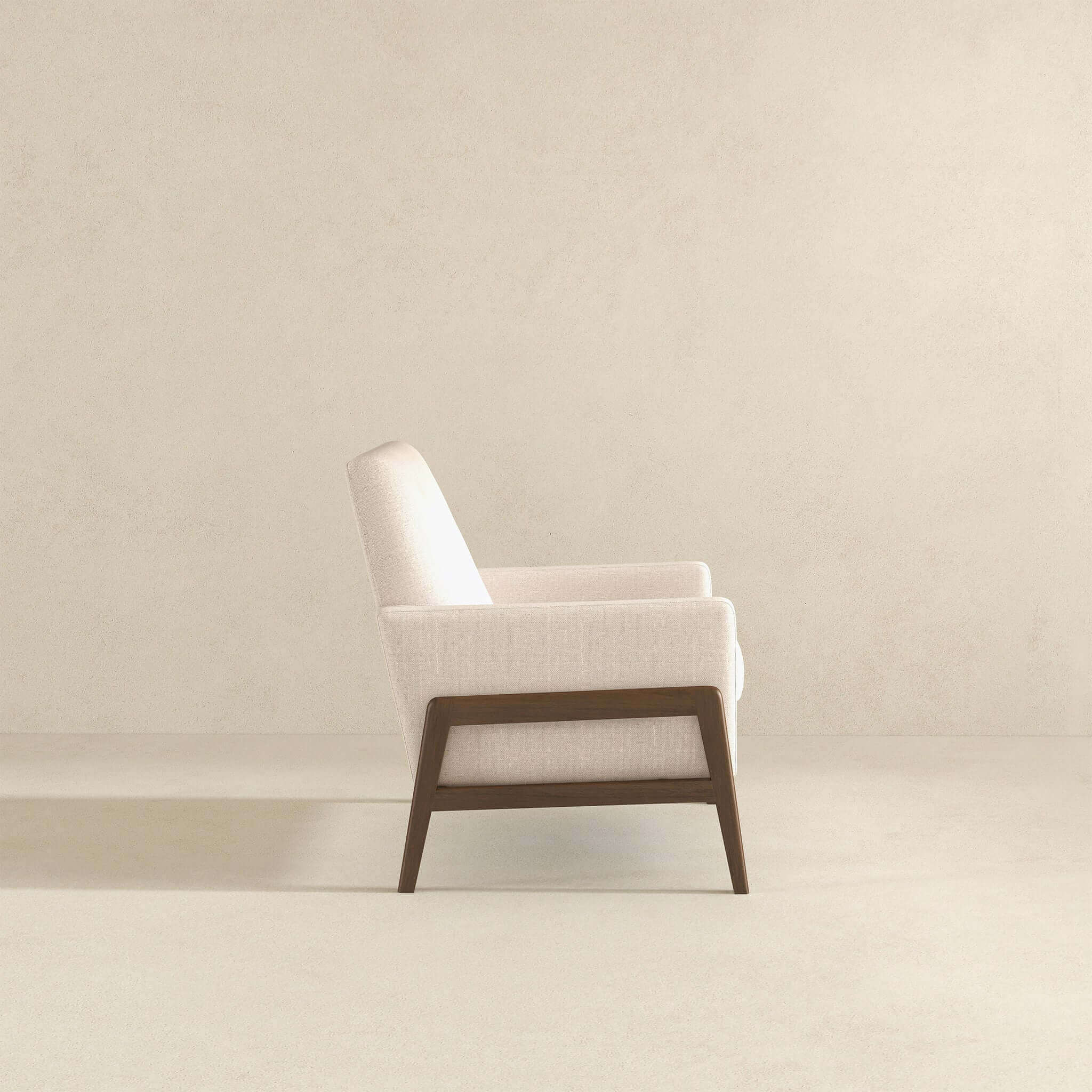 Cole Solid Wood Beige Velvet Lounge Chair - LCH00502201