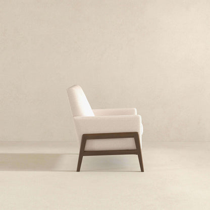 Cole Solid Wood Beige Velvet Lounge Chair - LCH00502201
