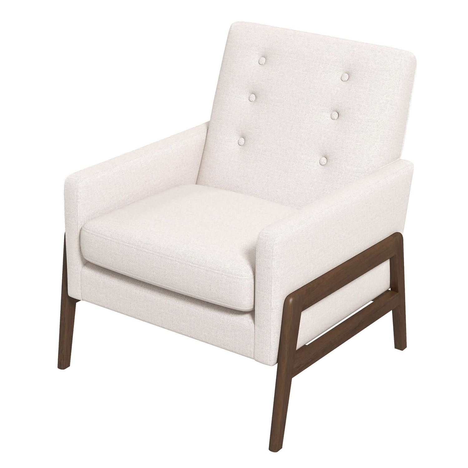 Cole Solid Wood Beige Velvet Lounge Chair - LCH00502201