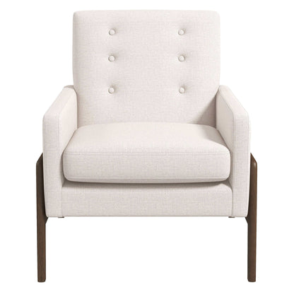Cole Solid Wood Beige Velvet Lounge Chair - LCH00502201