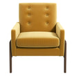 Cole Solid Wood Dark Yellow Velvet Lounge Chair - LCH00502203