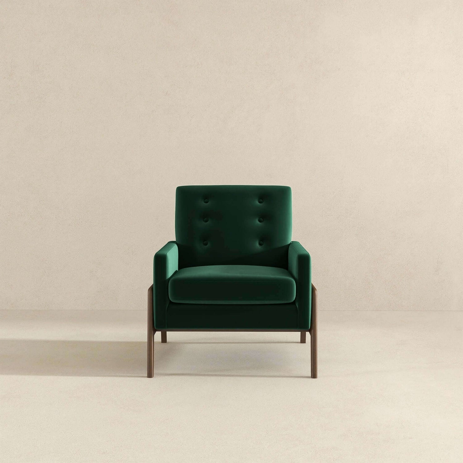 Cole  Solid Wood Green Velvet Lounge Chair - LCH00502202