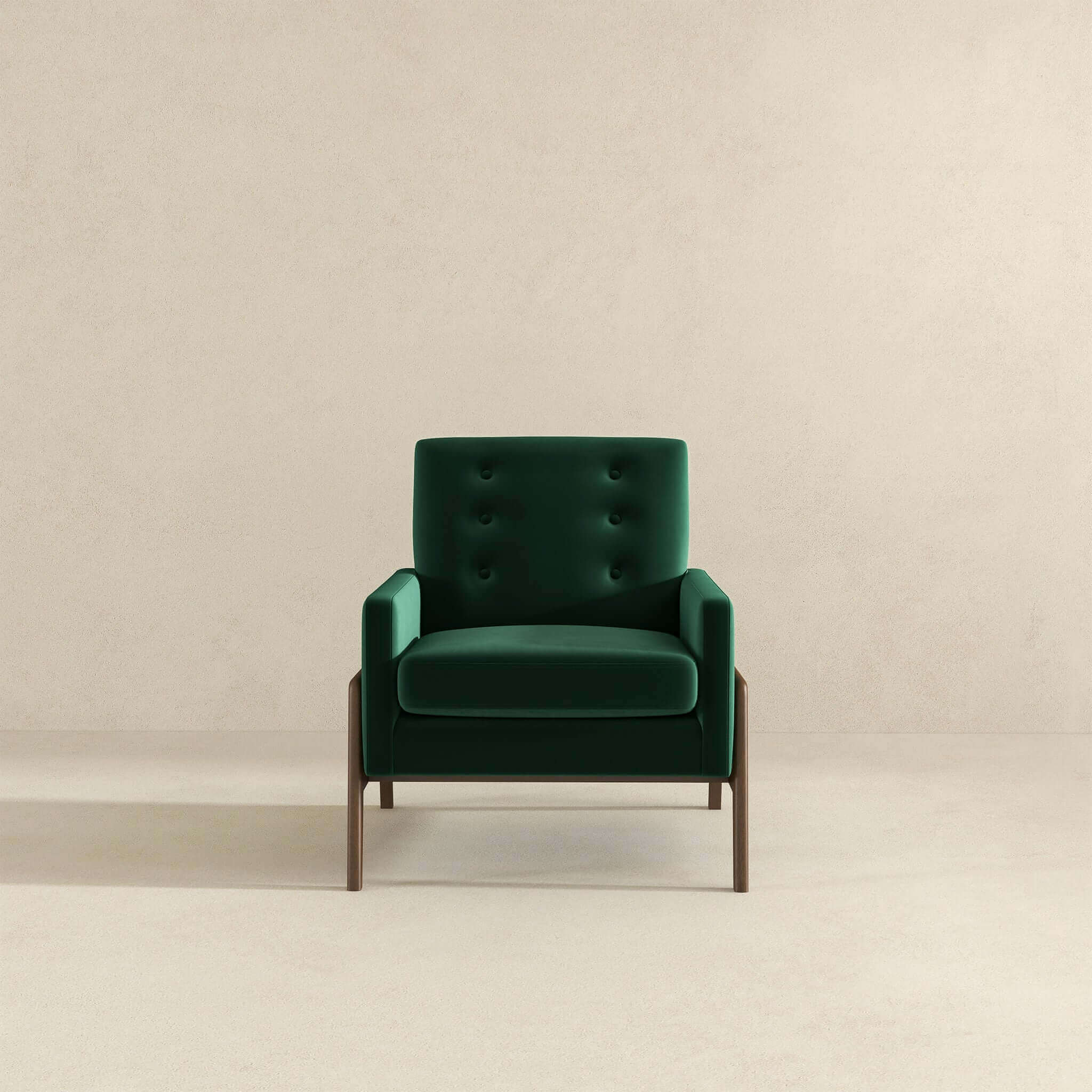 Cole  Solid Wood Green Velvet Lounge Chair - LCH00502202