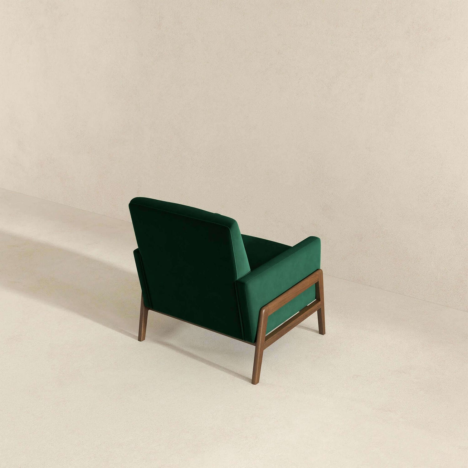 Cole  Solid Wood Green Velvet Lounge Chair - LCH00502202