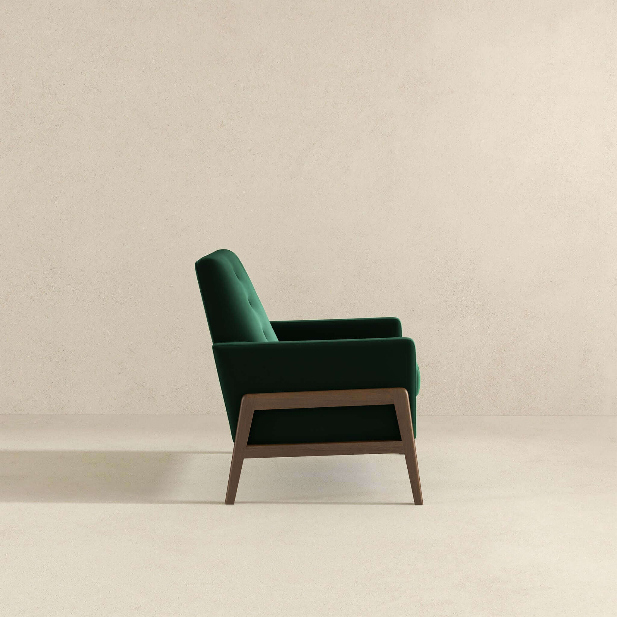 Cole  Solid Wood Green Velvet Lounge Chair - LCH00502202