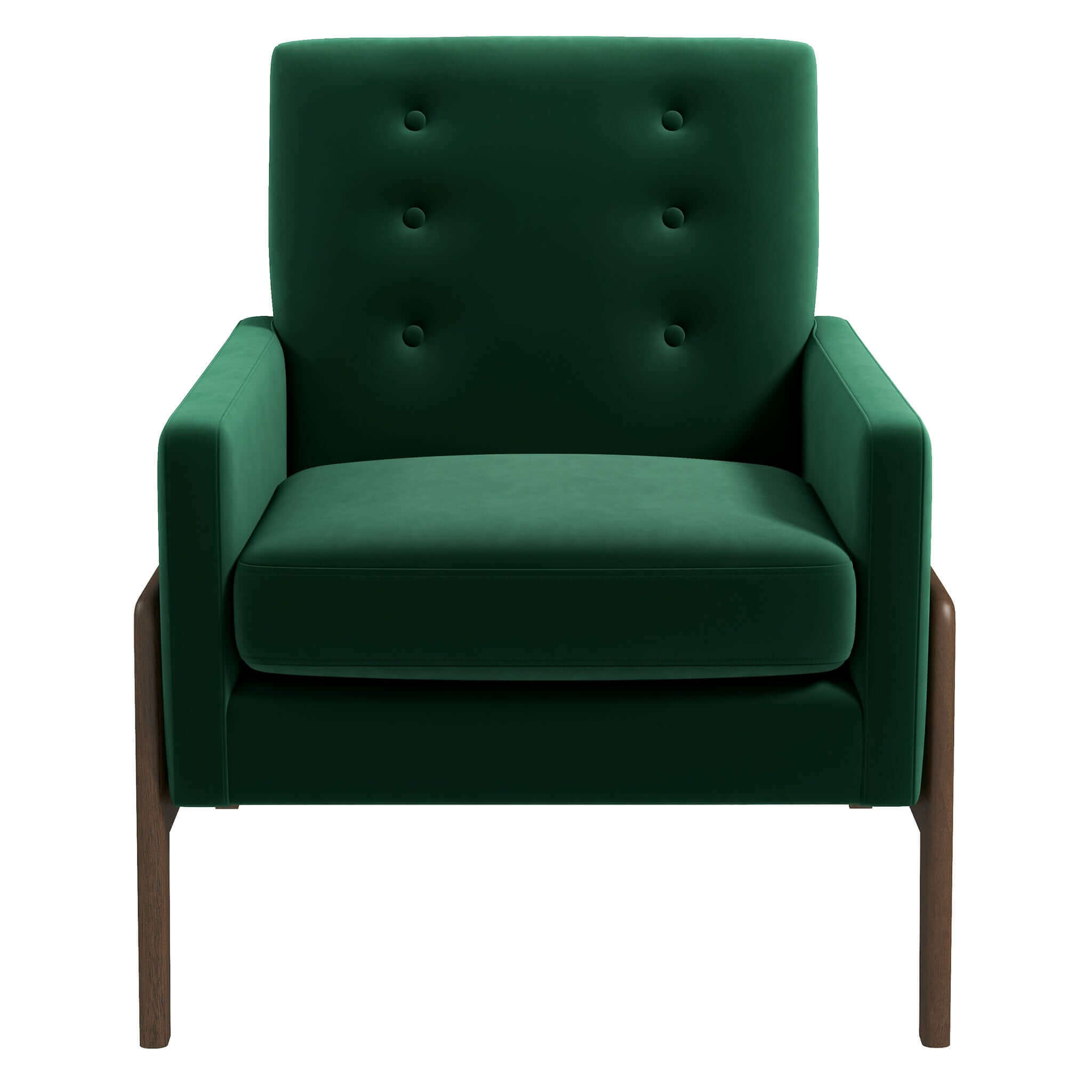 Cole  Solid Wood Green Velvet Lounge Chair - LCH00502202