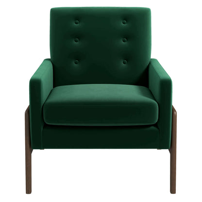 Cole  Solid Wood Green Velvet Lounge Chair - LCH00502202