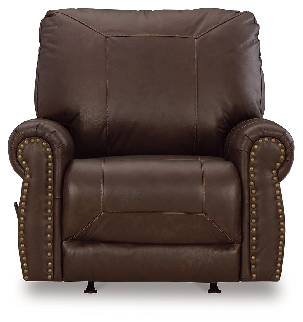 Colleton Sofa, Loveseat and Recliner in Dark Brown - PKG015827