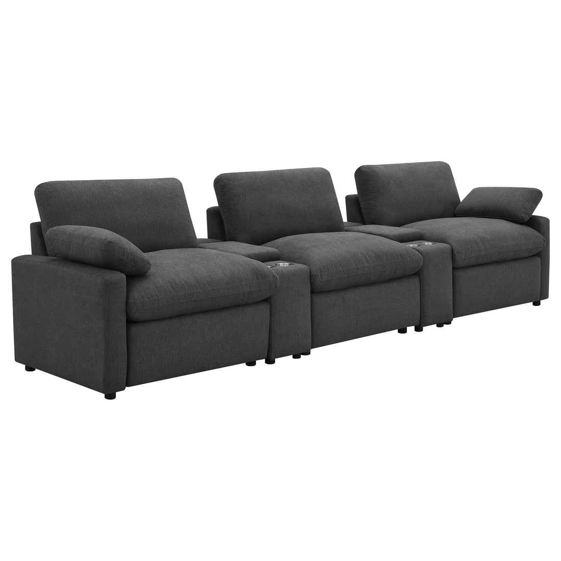 Collins 5-piece Power Reclining Home Theater Seating Dark Grey - 609531PT