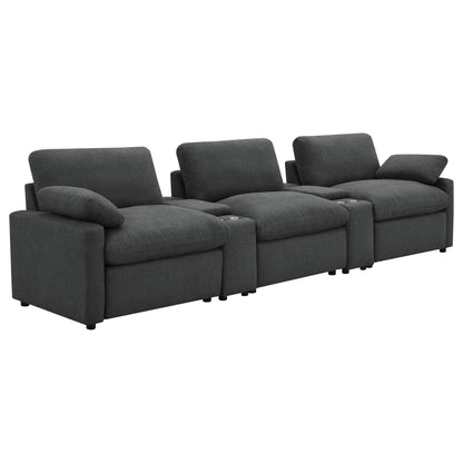 Collins 5-piece Power Reclining Home Theater Seating Dark Grey - 609531PT