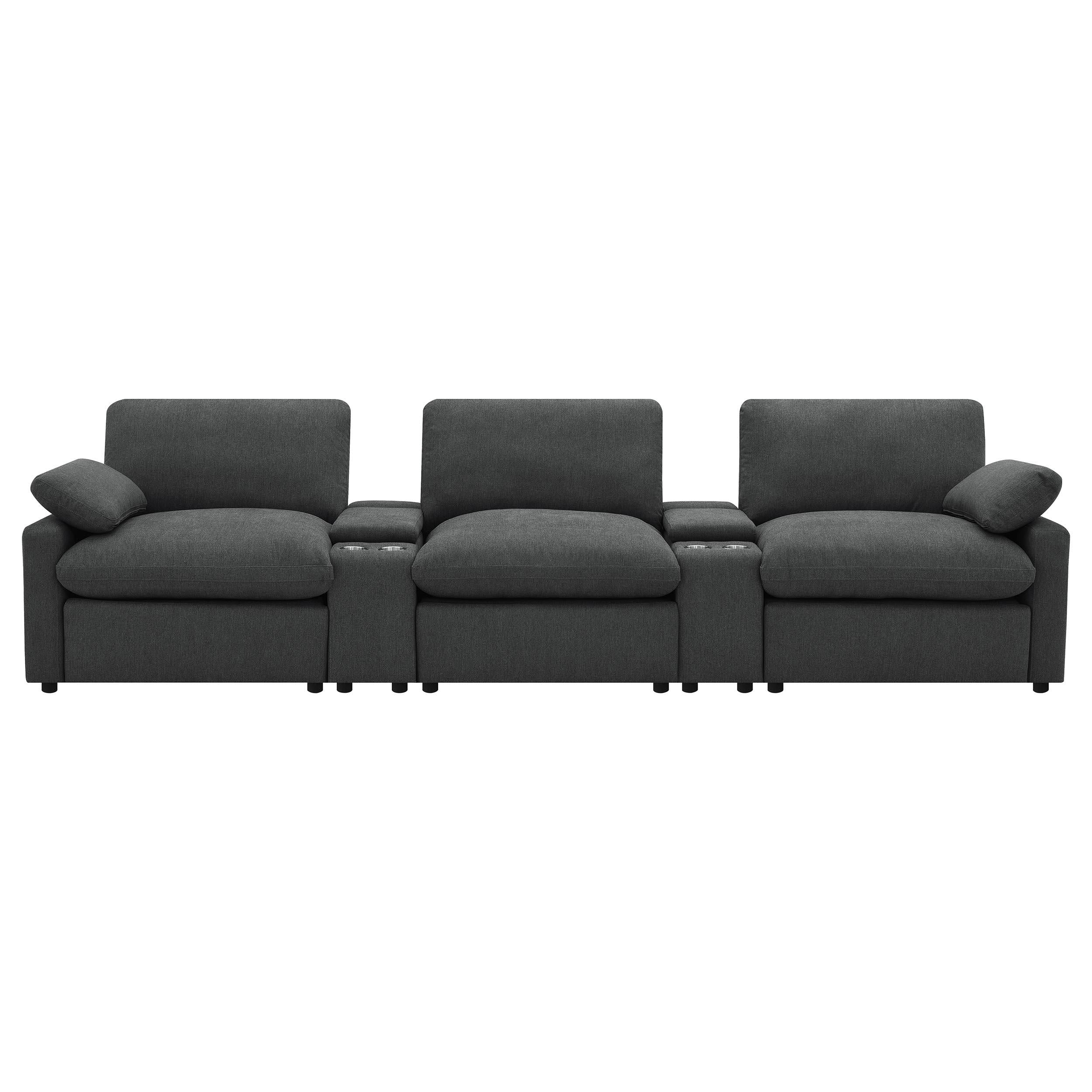 Collins 5-piece Power Reclining Home Theater Seating Dark Grey - 609531PT