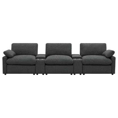 Collins 5-piece Power Reclining Home Theater Seating Dark Grey - 609531PT