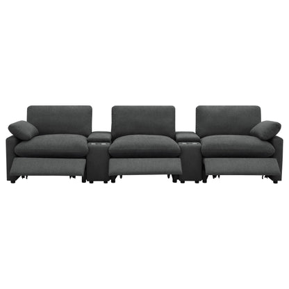 Collins 5-piece Power Reclining Home Theater Seating Dark Grey - 609531PT