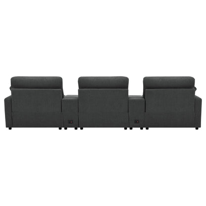 Collins 5-piece Power Reclining Home Theater Seating Dark Grey - 609531PT