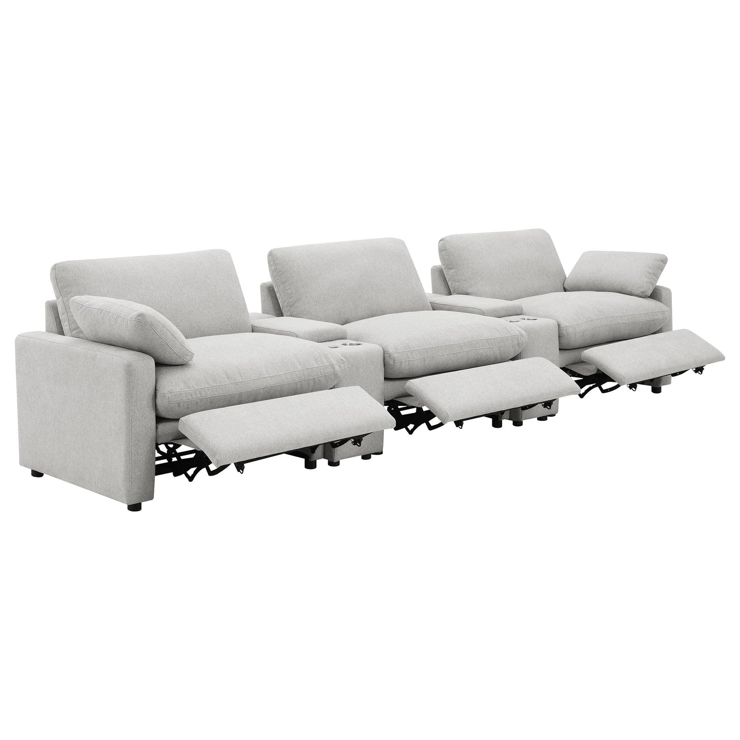 Collins 5-piece Power Reclining Home Theater Seating Grey - 609561PT