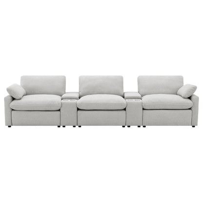 Collins 5-piece Power Reclining Home Theater Seating Grey - 609561PT