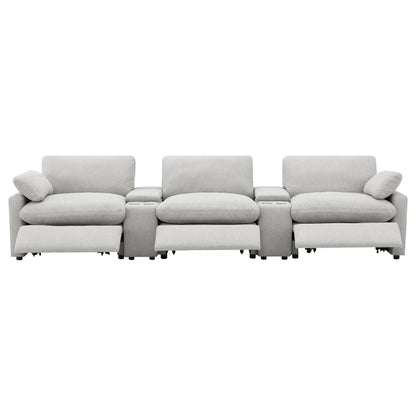 Collins 5-piece Power Reclining Home Theater Seating Grey - 609561PT