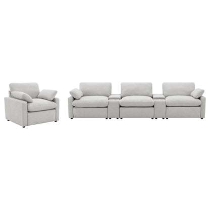 Collins 5-piece Power Reclining Home Theater Seating Grey - 609561PT