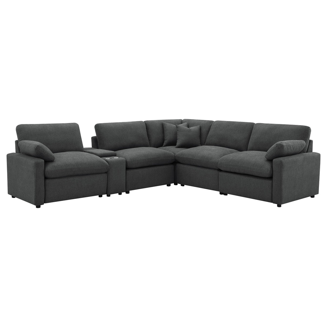 Collins 6-piece Modular Power Reclining Sectional Dark Grey - 609530P-SET