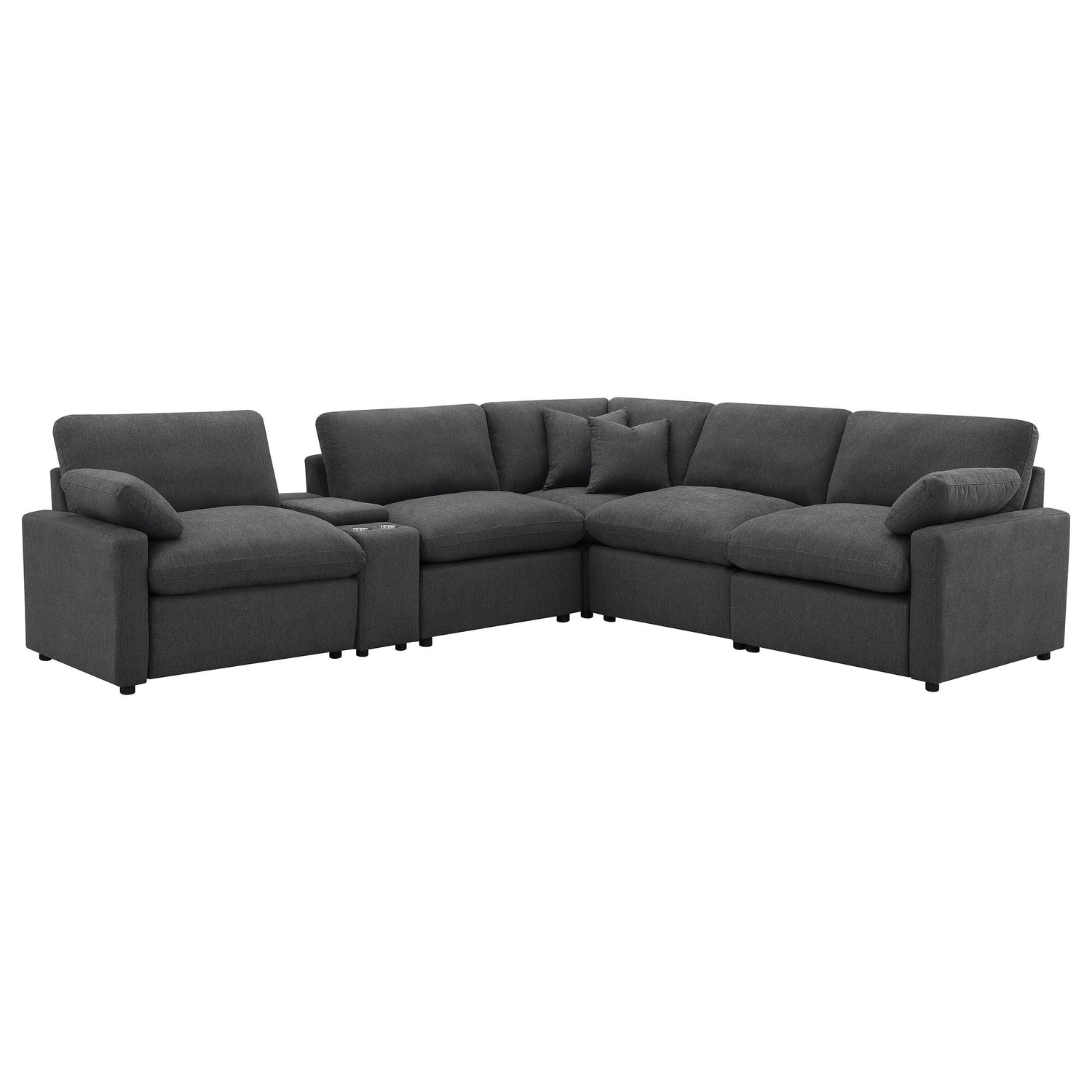 Collins 6-piece Modular Power Reclining Sectional Dark Grey - 609530P-SET