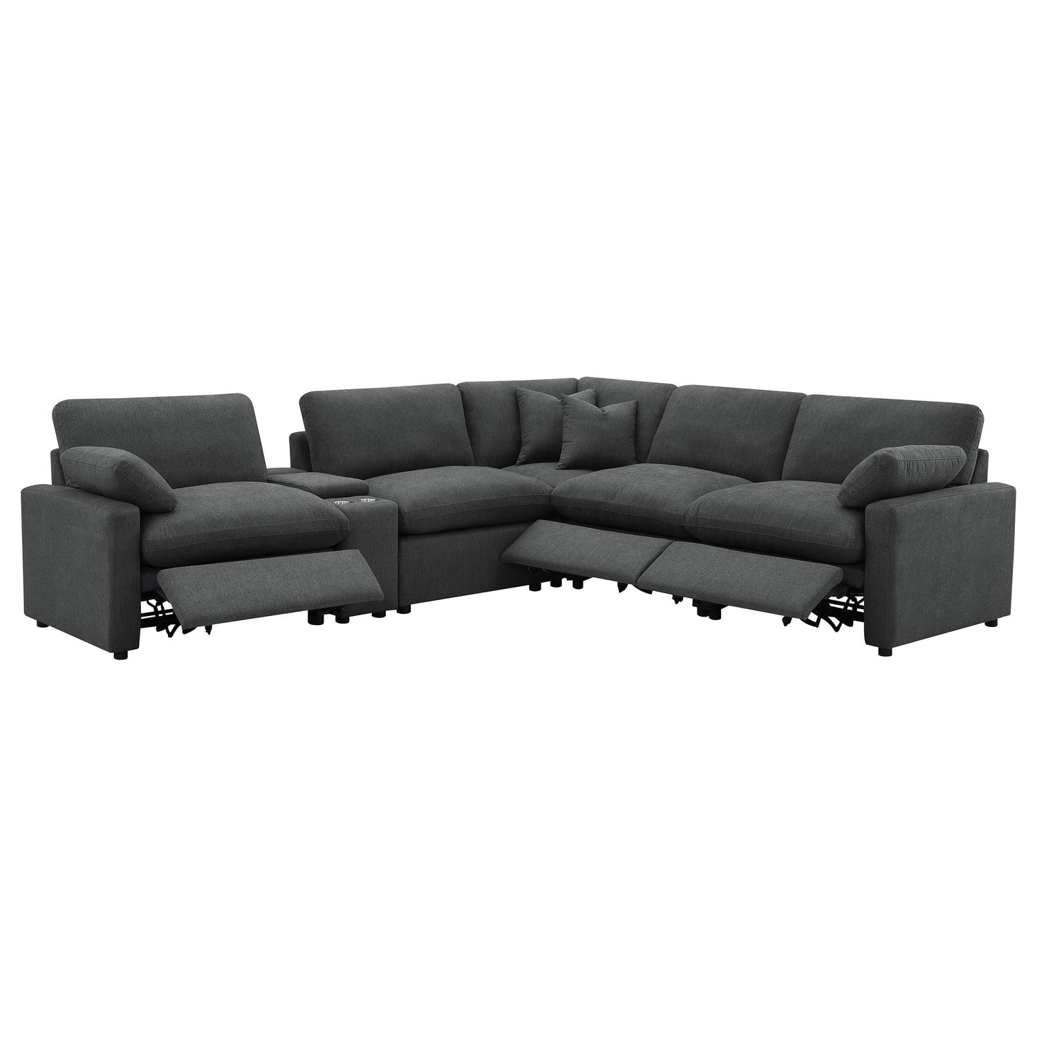Collins 6-piece Modular Power Reclining Sectional Dark Grey - 609530P-SET