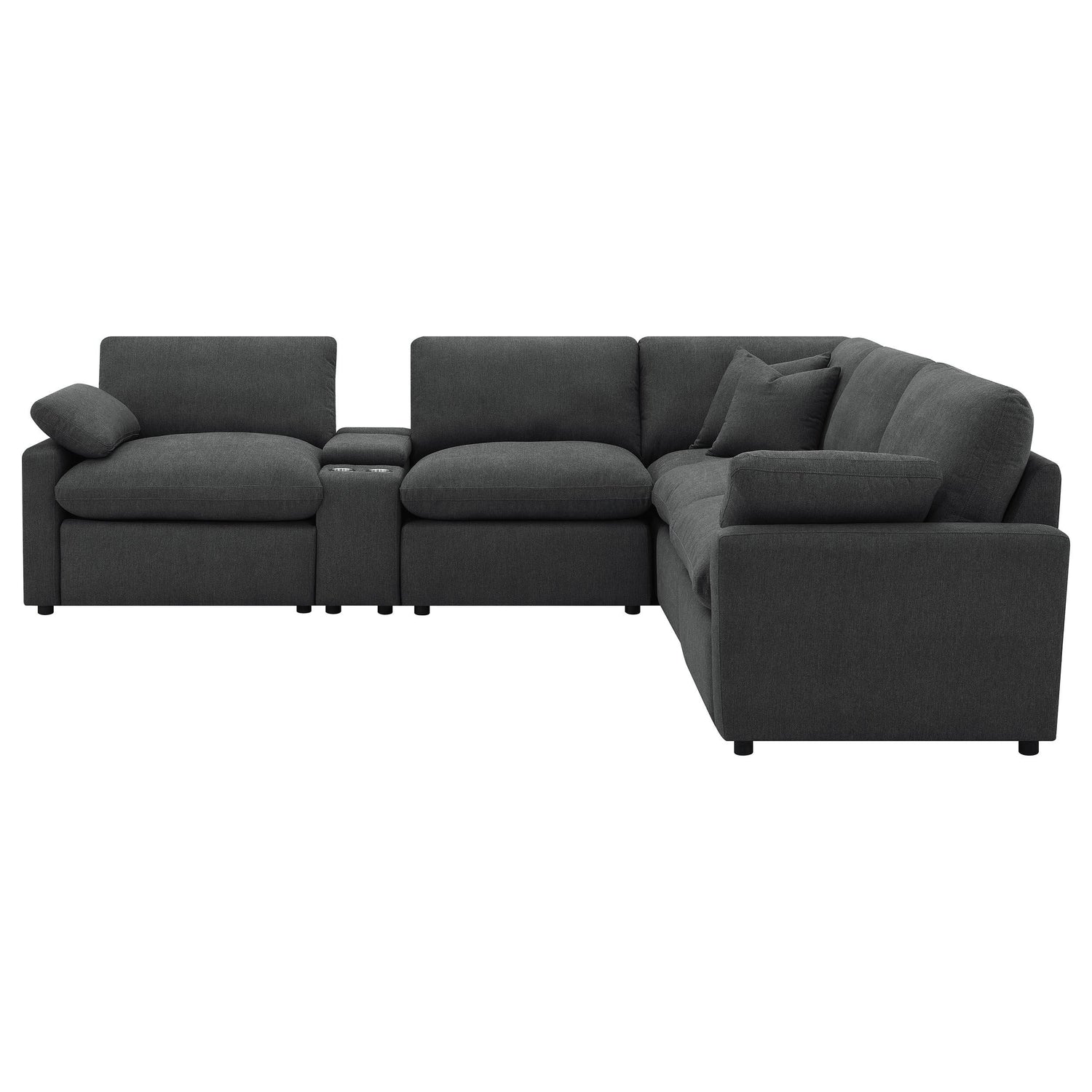Collins 6-piece Modular Power Reclining Sectional Dark Grey - 609530P-SET
