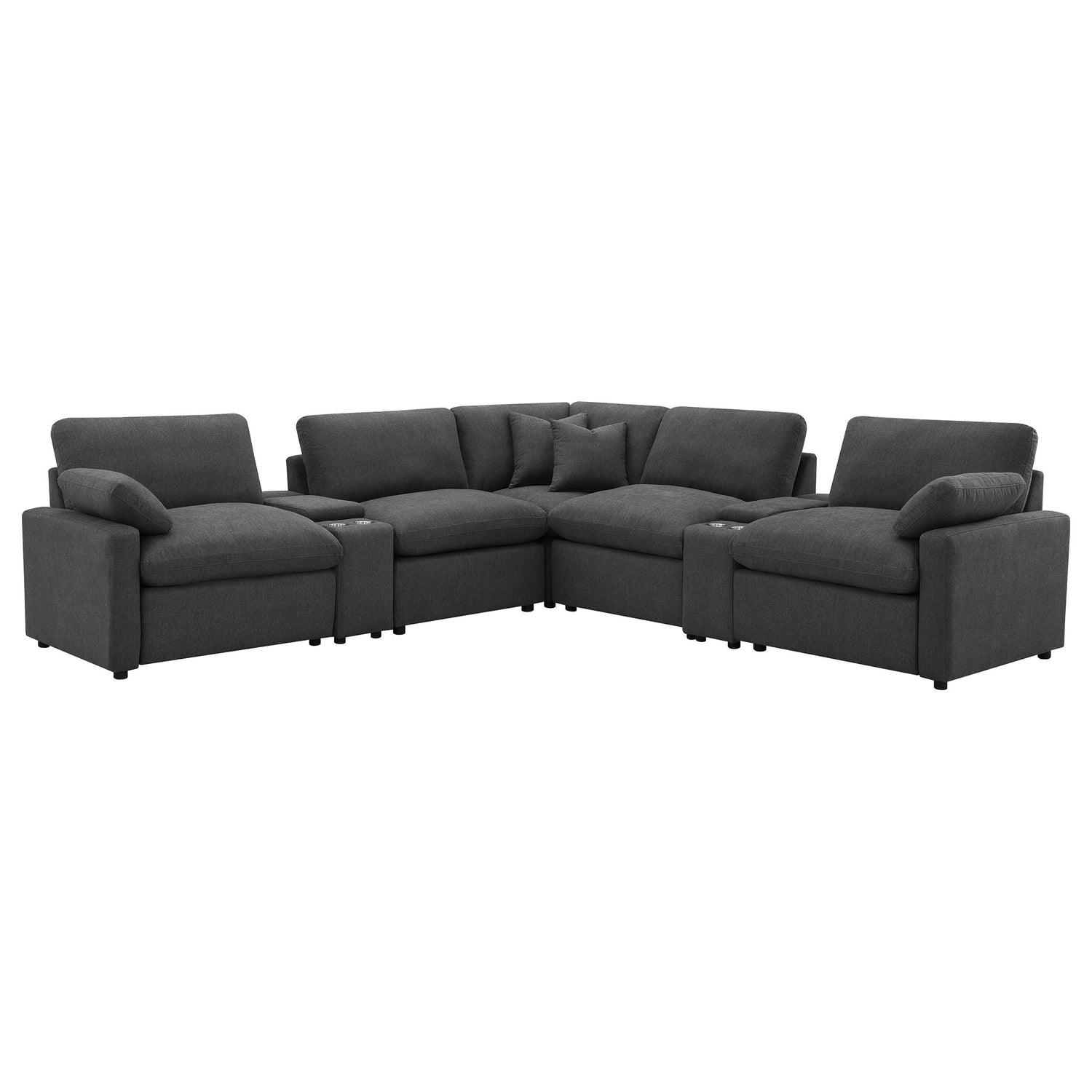 Collins 7-piece Modular Power Reclining Sectional Dark Grey - 609530P-SETA