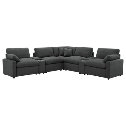 Collins 7-piece Modular Power Reclining Sectional Dark Grey - 609530P-SETA