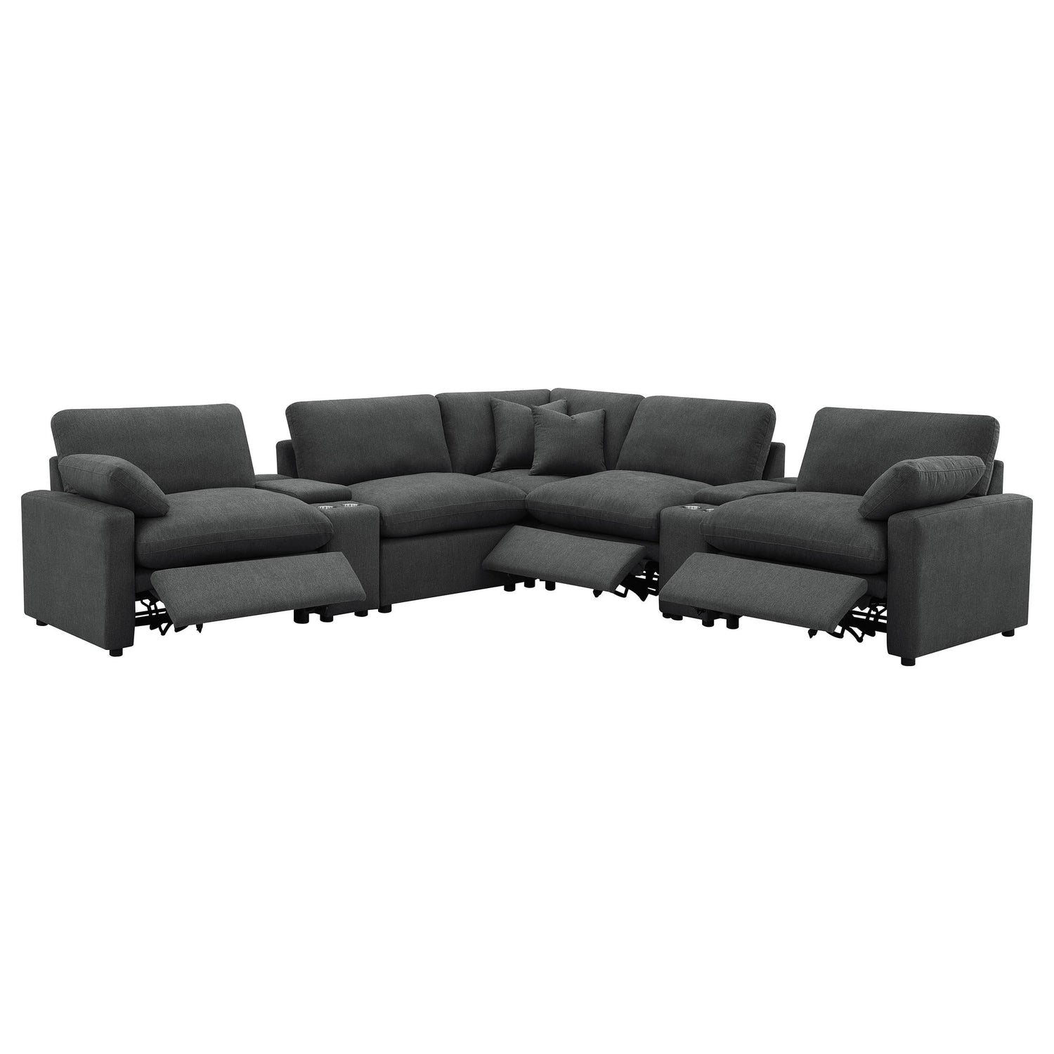 Collins 7-piece Modular Power Reclining Sectional Dark Grey - 609530P-SETA