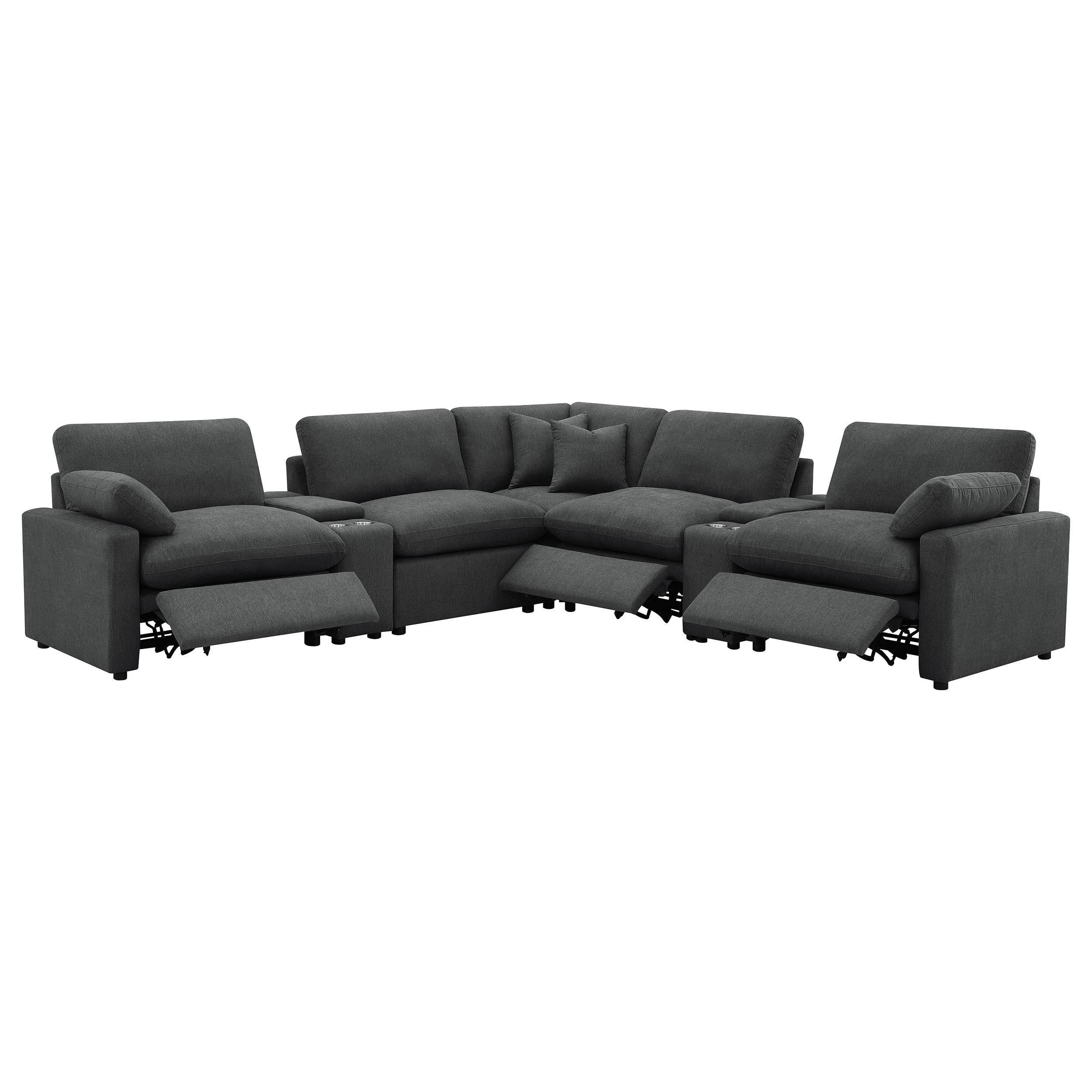 Collins 7-piece Modular Power Reclining Sectional Dark Grey - 609530P-SETA