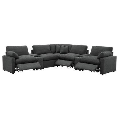 Collins 7-piece Modular Power Reclining Sectional Dark Grey - 609530P-SETA